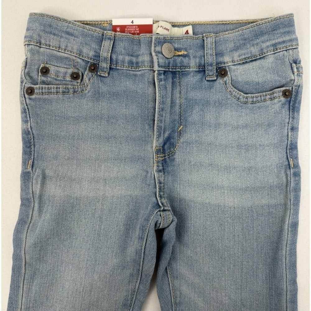 NWT Levi's Girls Flare 726 Denim Light Wash Toddler Girls Size 4 - Picture 6 of 8